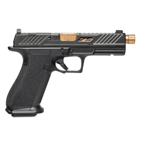 SHADOW SYSTEM DR920 9MM BLK FRAME ELITE SLIDE OPTIC BLK SPIRAL THREADED BARREL BRONZE SS ROD BLK SERRATED